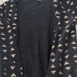LuLaRoe Sariah Aka Sarah Black Cardigan Gold and Silver Accents. Elegant Collect